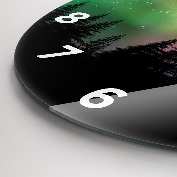 Horloge ronde Aurores boréales