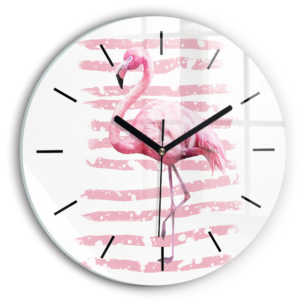 Horloge ronde Graphique Flamingo