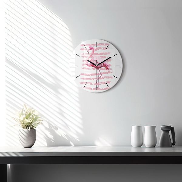 Horloge ronde Graphique Flamingo