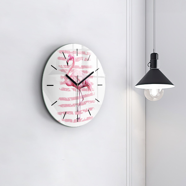 Horloge ronde Graphique Flamingo