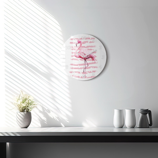 Horloge ronde Graphique Flamingo