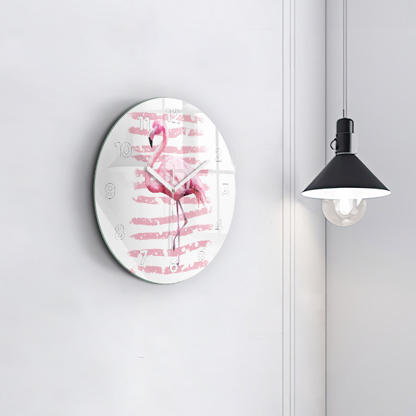 Horloge ronde Graphique Flamingo