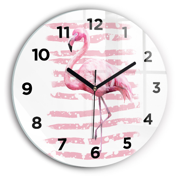 Horloge ronde Graphique Flamingo