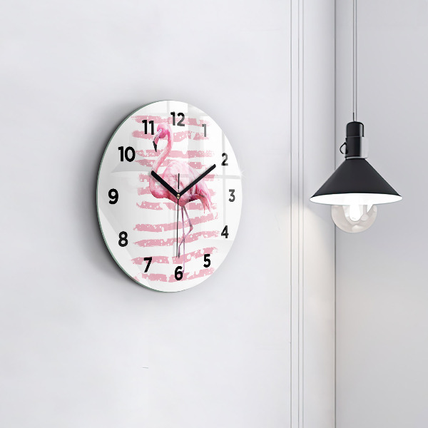 Horloge ronde Graphique Flamingo