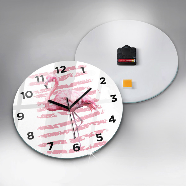 Horloge ronde Graphique Flamingo