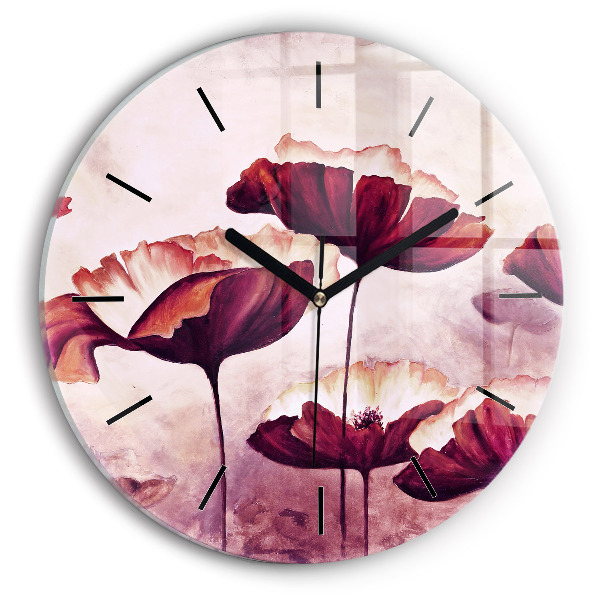 Horloge ronde Coquelicots en fleurs