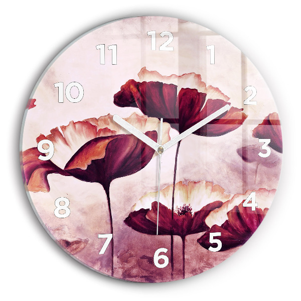 Horloge ronde Coquelicots en fleurs