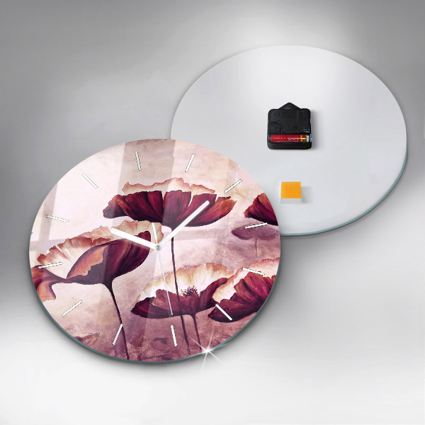 Horloge ronde Coquelicots en fleurs