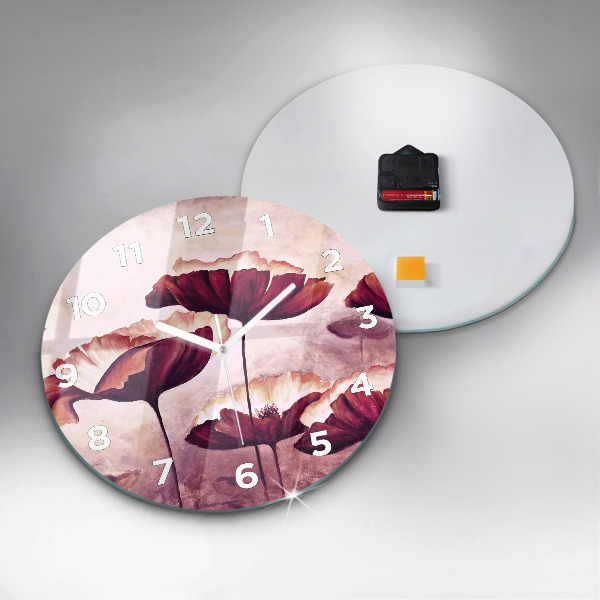 Horloge ronde Coquelicots en fleurs