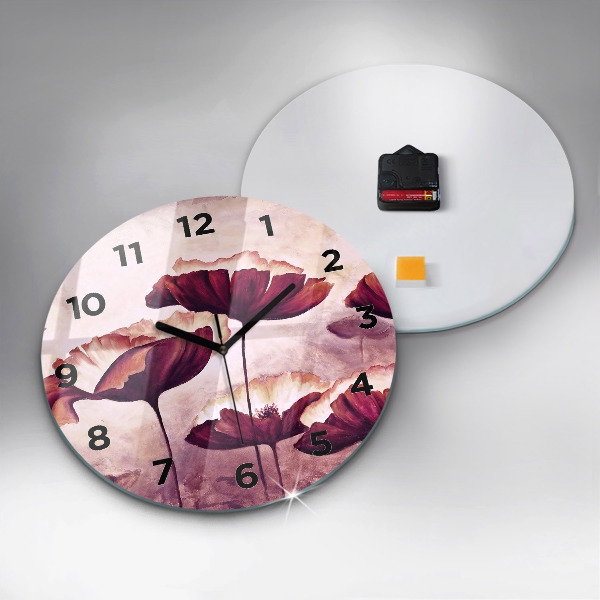 Horloge ronde Coquelicots en fleurs