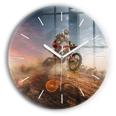 Horloge ronde Homme sur une moto