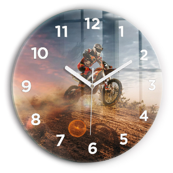Horloge ronde Homme sur une moto