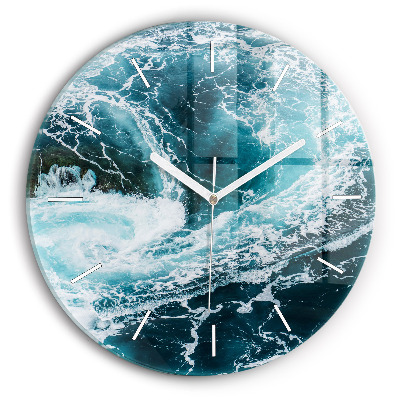 Horloge ronde Vagues tourbillonnantes et mousseuses