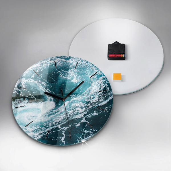 Horloge ronde Vagues tourbillonnantes et mousseuses