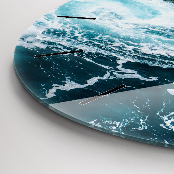Horloge ronde Vagues tourbillonnantes et mousseuses