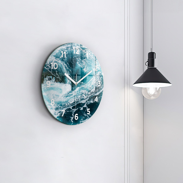 Horloge ronde Vagues tourbillonnantes et mousseuses