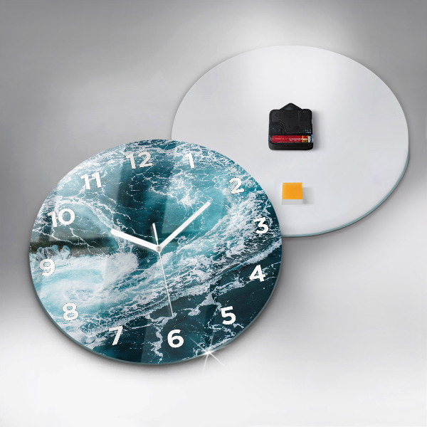 Horloge ronde Vagues tourbillonnantes et mousseuses