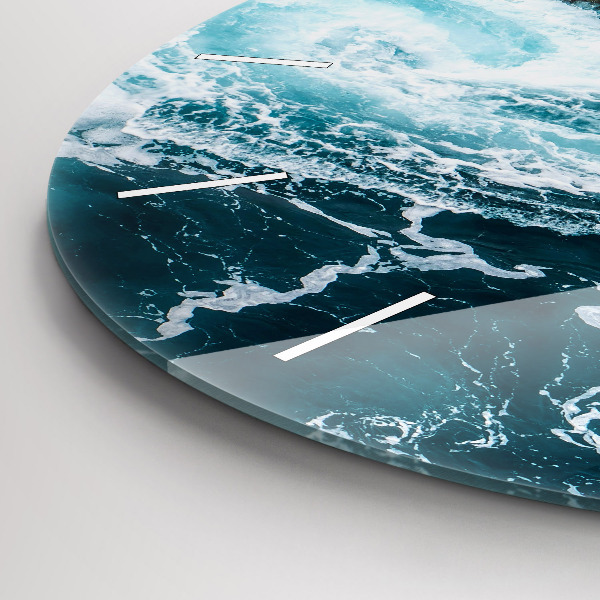 Horloge ronde Vagues tourbillonnantes et mousseuses