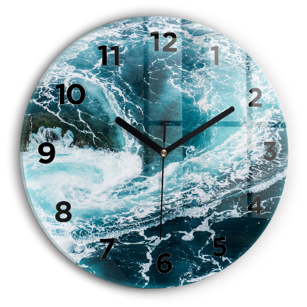 Horloge ronde Vagues tourbillonnantes et mousseuses