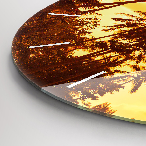 Horloge ronde Palmiers ensoleillés