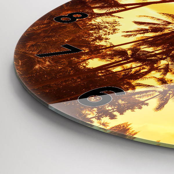 Horloge ronde Palmiers ensoleillés