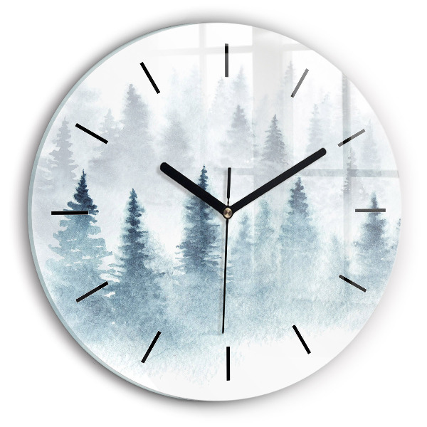 Horloge ronde 'Forêt d''hiver'