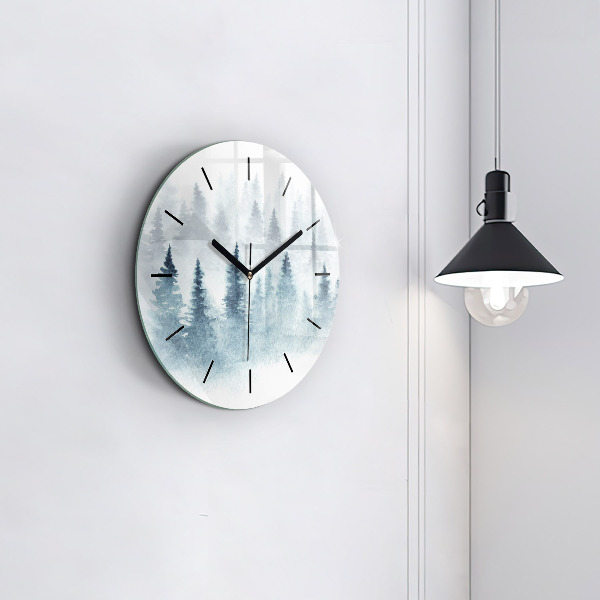 Horloge ronde 'Forêt d''hiver'
