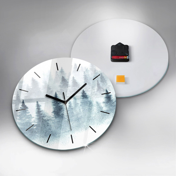 Horloge ronde 'Forêt d''hiver'