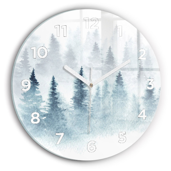 Horloge ronde 'Forêt d''hiver'