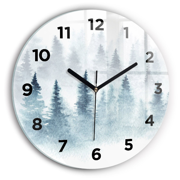 Horloge ronde 'Forêt d''hiver'