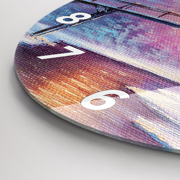 Horloge ronde Sapin de Noël et pont