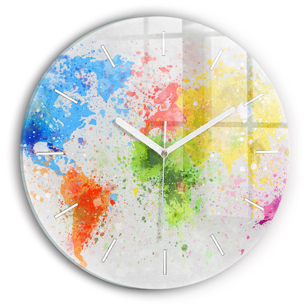 Horloge ronde Carte du monde sur papier