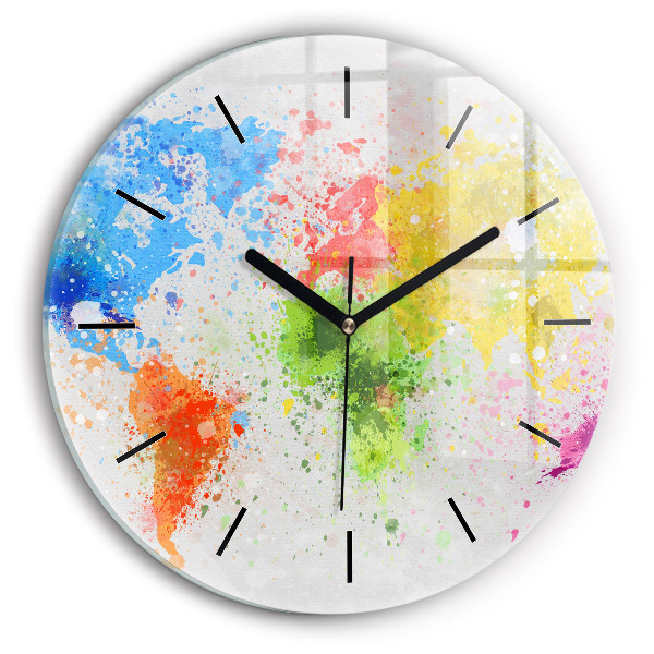 Horloge ronde Carte du monde sur papier