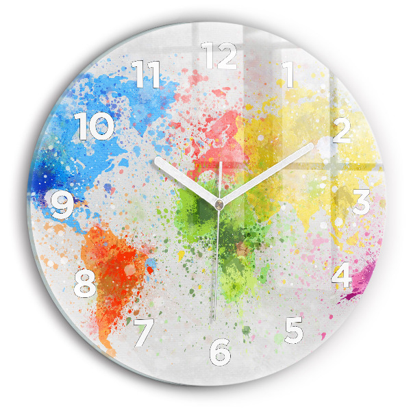 Horloge ronde Carte du monde sur papier