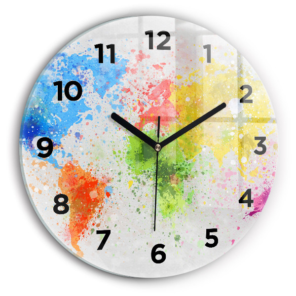 Horloge ronde Carte du monde sur papier