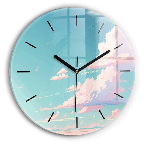 Horloge ronde Couleur pastel du ciel