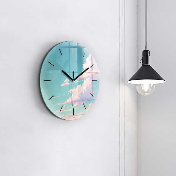 Horloge ronde Couleur pastel du ciel