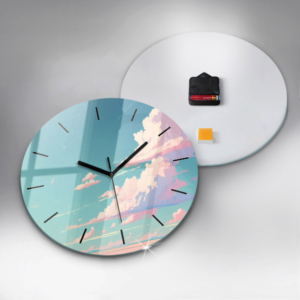 Horloge ronde Couleur pastel du ciel