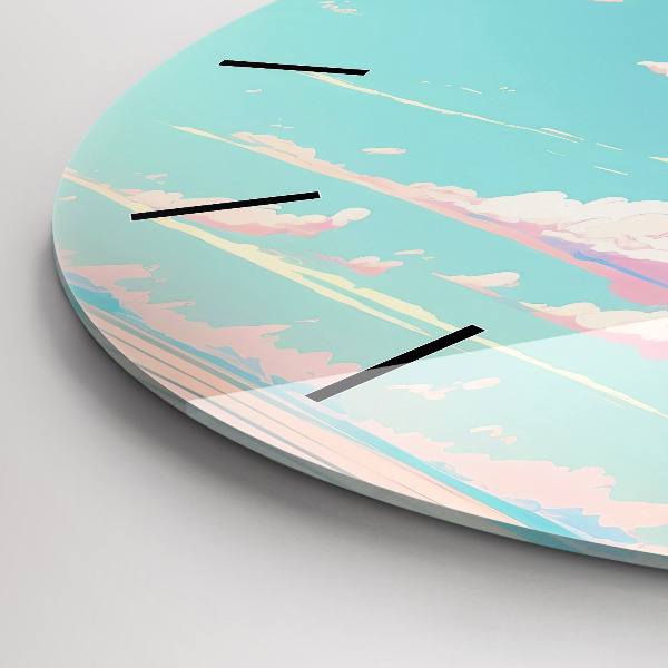 Horloge ronde Couleur pastel du ciel