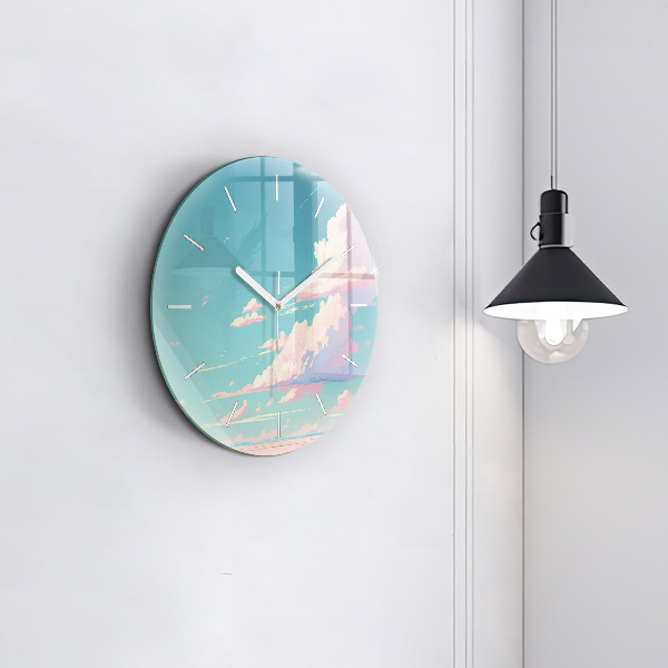 Horloge ronde Couleur pastel du ciel