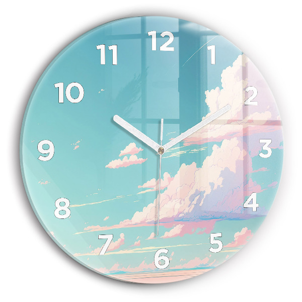 Horloge ronde Couleur pastel du ciel