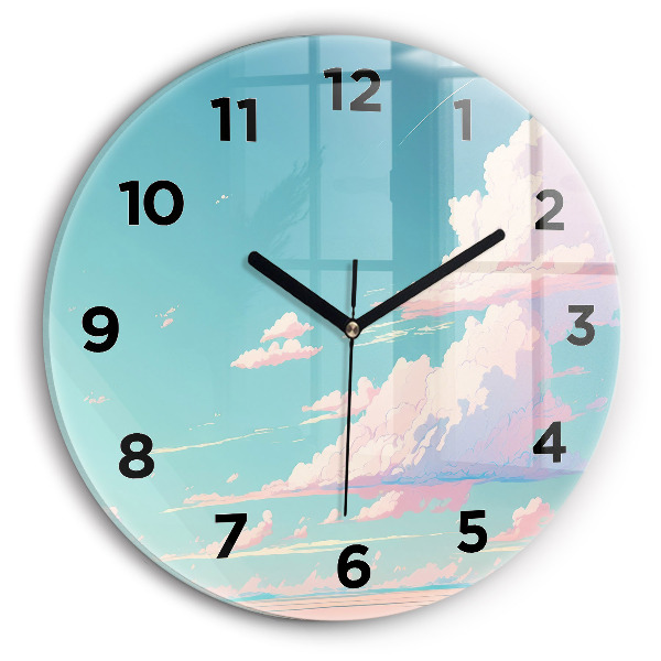Horloge ronde Couleur pastel du ciel