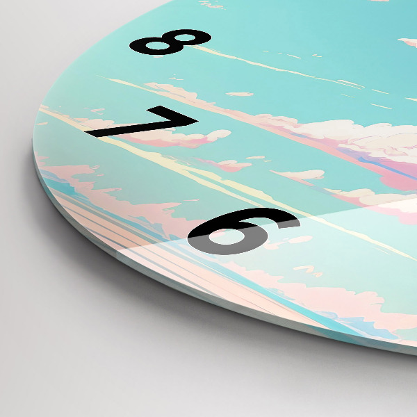 Horloge ronde Couleur pastel du ciel