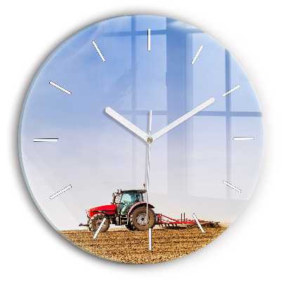 Horloge ronde Un agriculteur sur un tracteur