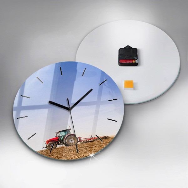 Horloge ronde Un agriculteur sur un tracteur