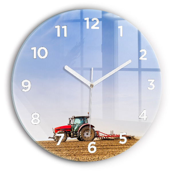 Horloge ronde Un agriculteur sur un tracteur