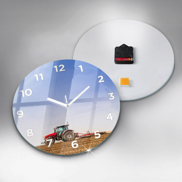 Horloge ronde Un agriculteur sur un tracteur