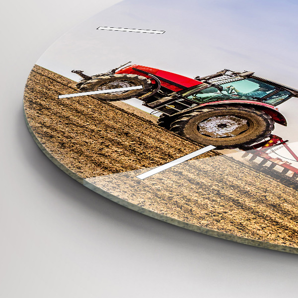 Horloge ronde Un agriculteur sur un tracteur