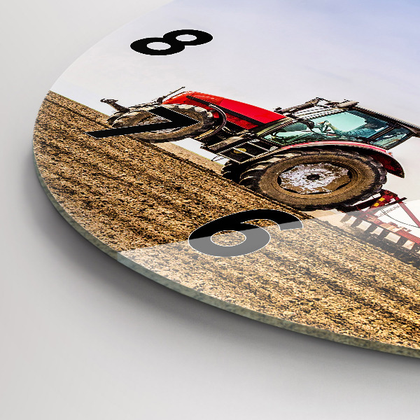 Horloge ronde Un agriculteur sur un tracteur