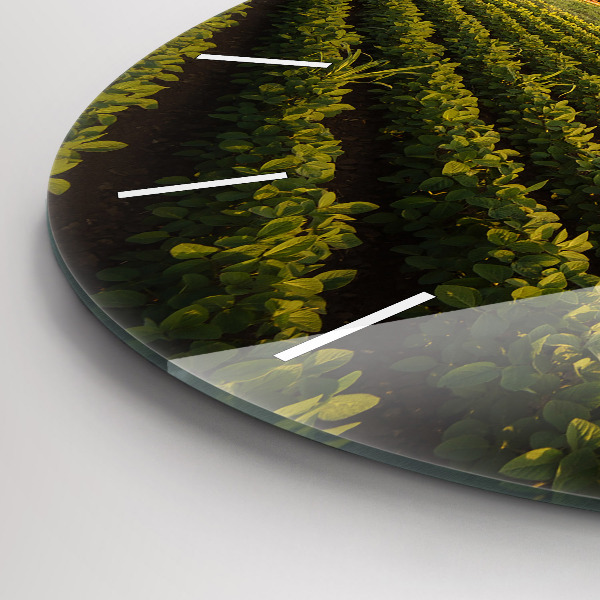 Horloge ronde Tracteur dans un champ agricole